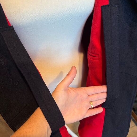 Vintage MCM Wool Nurse's Cape Wool Navy Red Lining One Size Prop Read - Picture 9 of 16